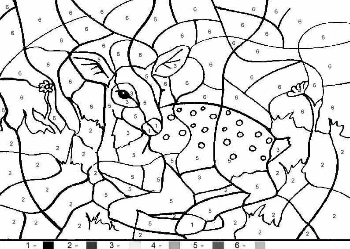 Paint by number coloring game