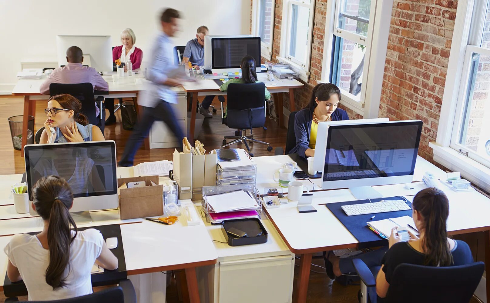 In the working environment. In the working environment
