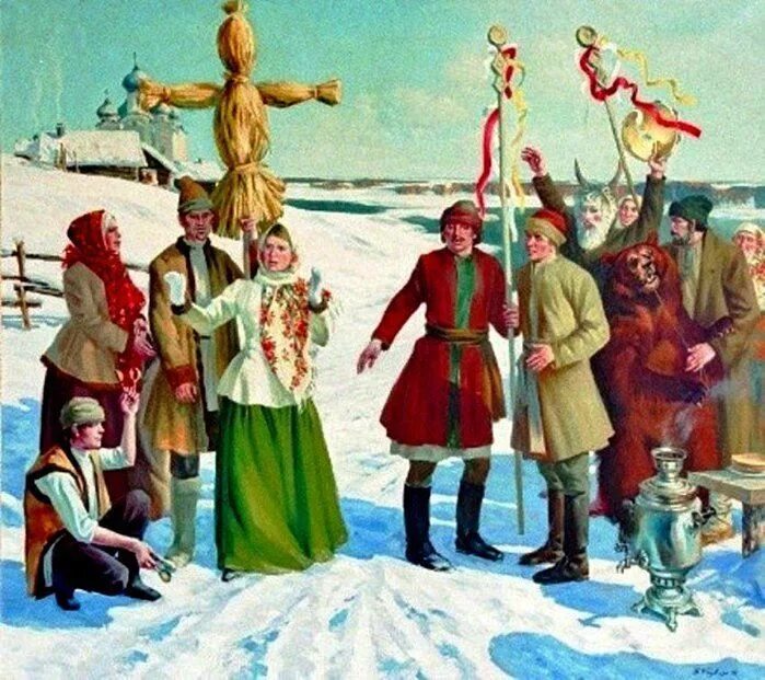 Картина "масленичные гуляния 1881 года " Рябушкина Андрея. Времен и народов главный