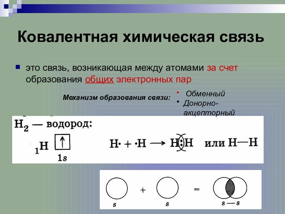 Признаки химической связи