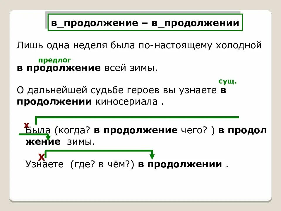 В продолжении темы или в продолжение