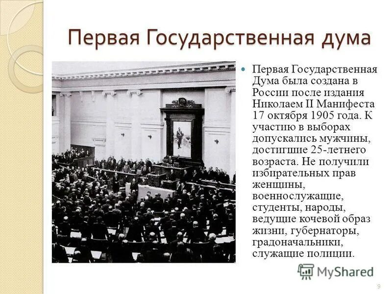 Избирательный закон 11 декабря 1905 г презентация