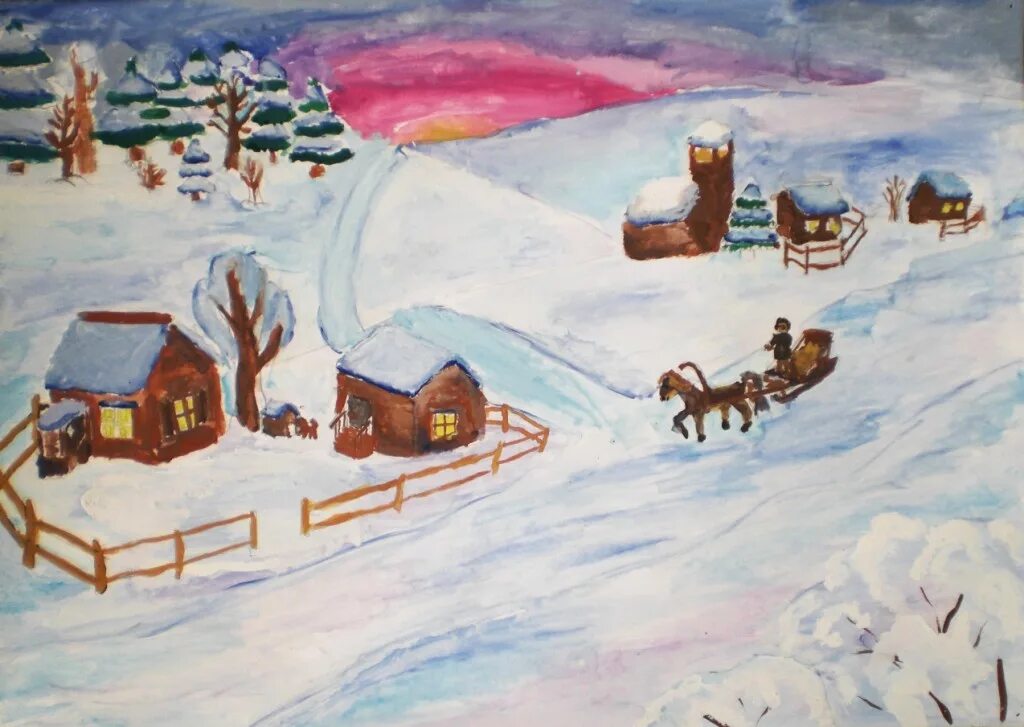 Рисунок к стихотворению зимнее. Суриков вот моя деревня. Рисунок моя деревня. Вот моя деревня.... Вот моя деревня вот мой дом родной рисунок.