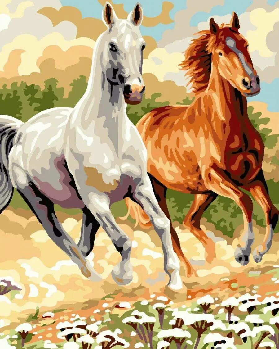 Картина лошадка. Две лошади. Кони в живописи. Две лошади бегут. Лошадь бежит.