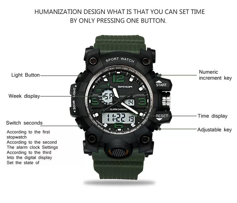 Sanda часы 742 мужские. Часы SANOR Sport watch. Часы Samoa Sport watch. Sport watch инструкция