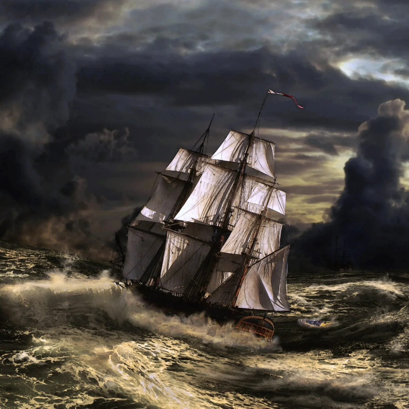 Судно гроза. Корабль в шторм. Корабль в грозу. Парусник в шторм. Парусный корабль в шторм.