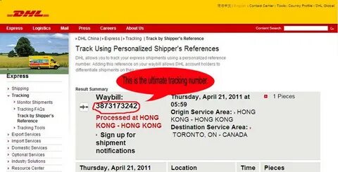 Tracking number is