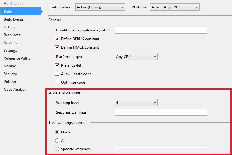 Treat warnings as errors. Окне properties. id ошибки: reoow. forewarned как поменять язык. treat warnings as errors visual studio.