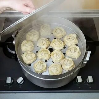 Готовим замороженные манты в пароварке