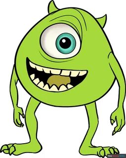 How to Draw Mike Wazowski from Monsters, Inc. - Really Easy Drawing Tutoria...