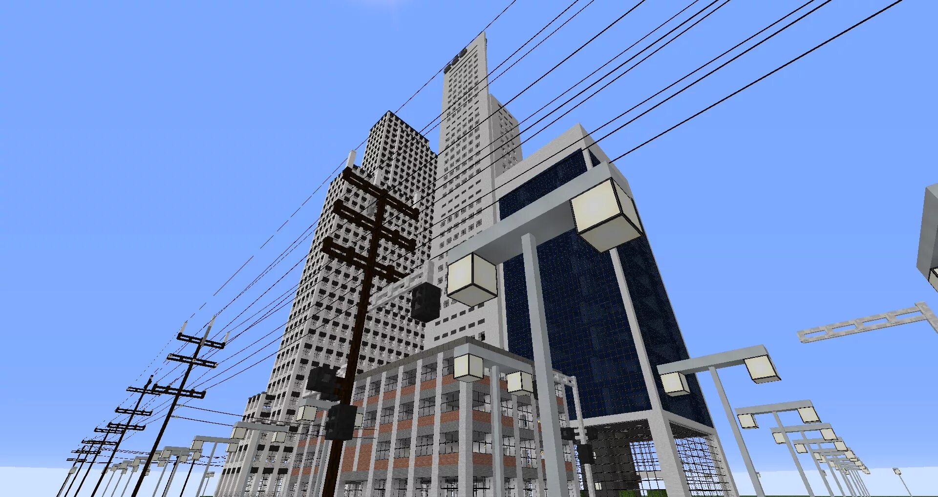 Офис в МАЙНКРАФТЕ. Powerline Mod Minecraft. Пилон майнкрафт. Power lines Minecraft Mod.