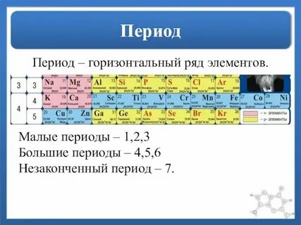 В большом периоде находится элемент