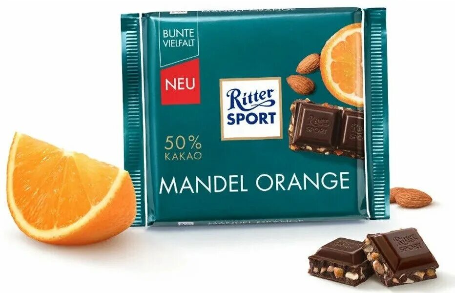 Шоколадка ритер. Риттер спорт миндаль и апельсин. Шоколад Ritter Sport темный миндаль и апельсин, 100г. Шоколад молочный Ritter Sport миндаль апельсин 100 гр. Шоколад Риттер спорт 100г.