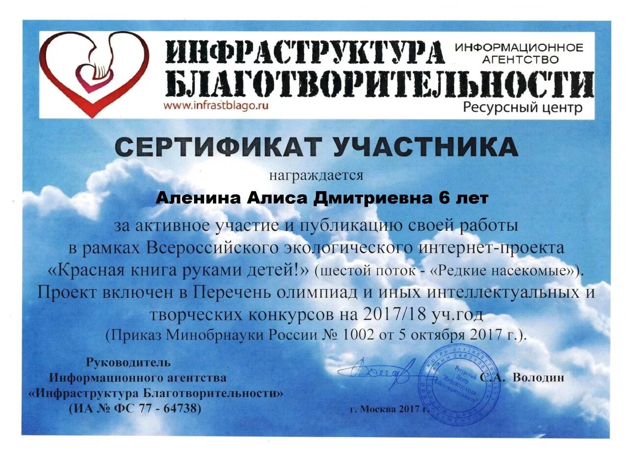 Всероссийский проект сертификат