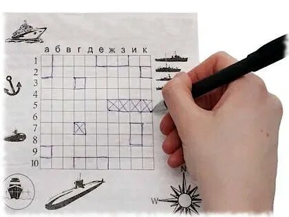 Морской бой в тетради в клеточку