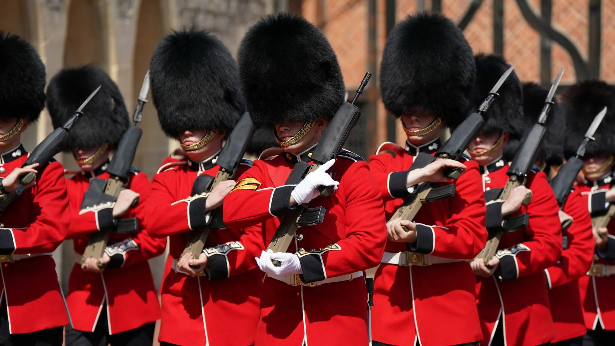 The changing of the guard takes place