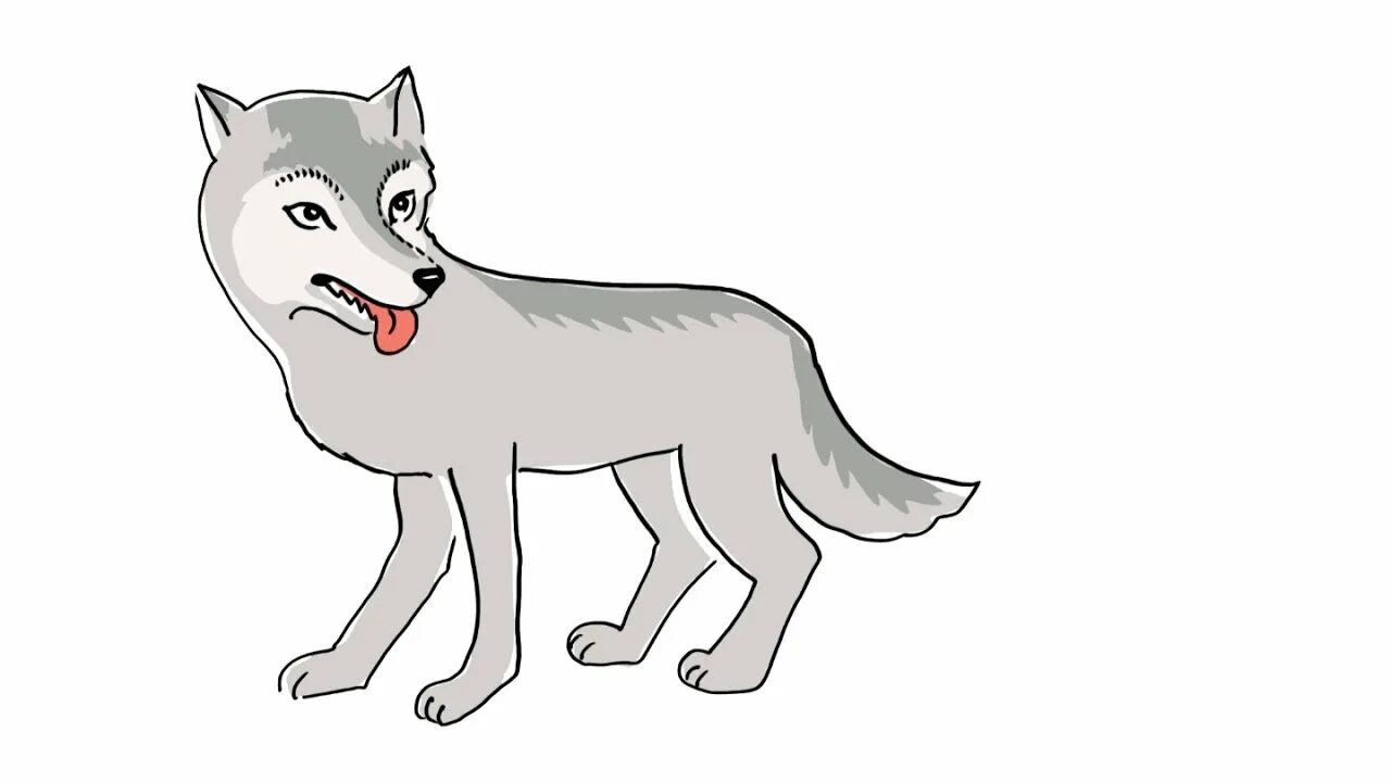 Нарисовать волка мультика