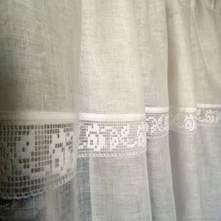 Короткий тюль лен
