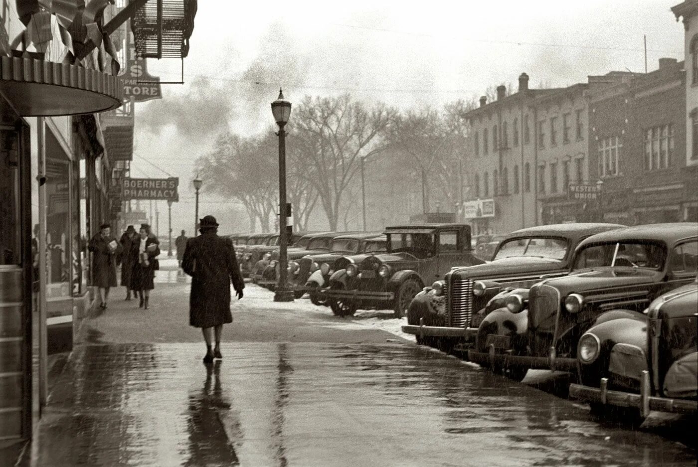 Чикаго 1940. Нью Йорк 1940. Ретро город. Ретро фотографии.