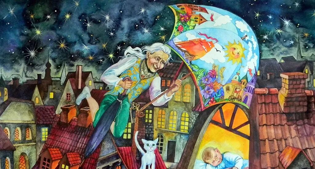 Гномик лукойе. Сказки андерсена оле лукойе. Путешествие в мир сказок. Сказка сказочник сказочный. Ребенок сказочник.