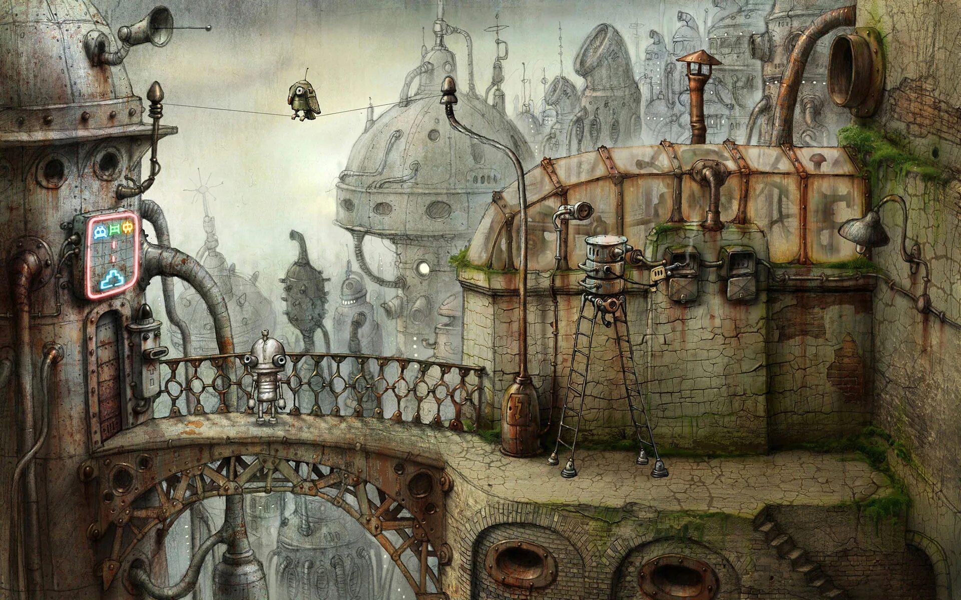 Machinarium на андроид. Якуб дворски машинариум. машинариум amanita design. машинариум стимпанк. machinarium 2 аманита десинг.