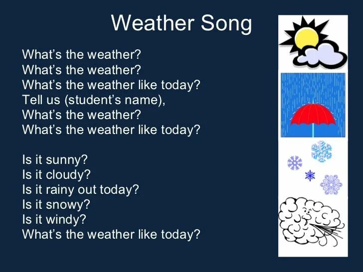 What the weather like today. What's the weather today. What`s the weather like today. Weather Song. Стих what weather