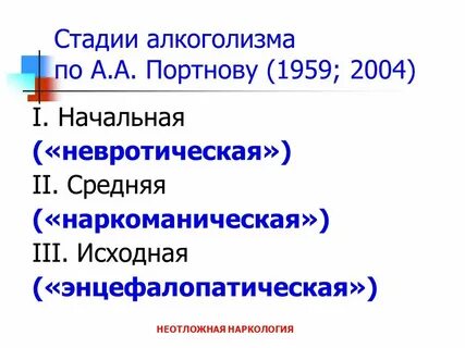 Стадии зависимости