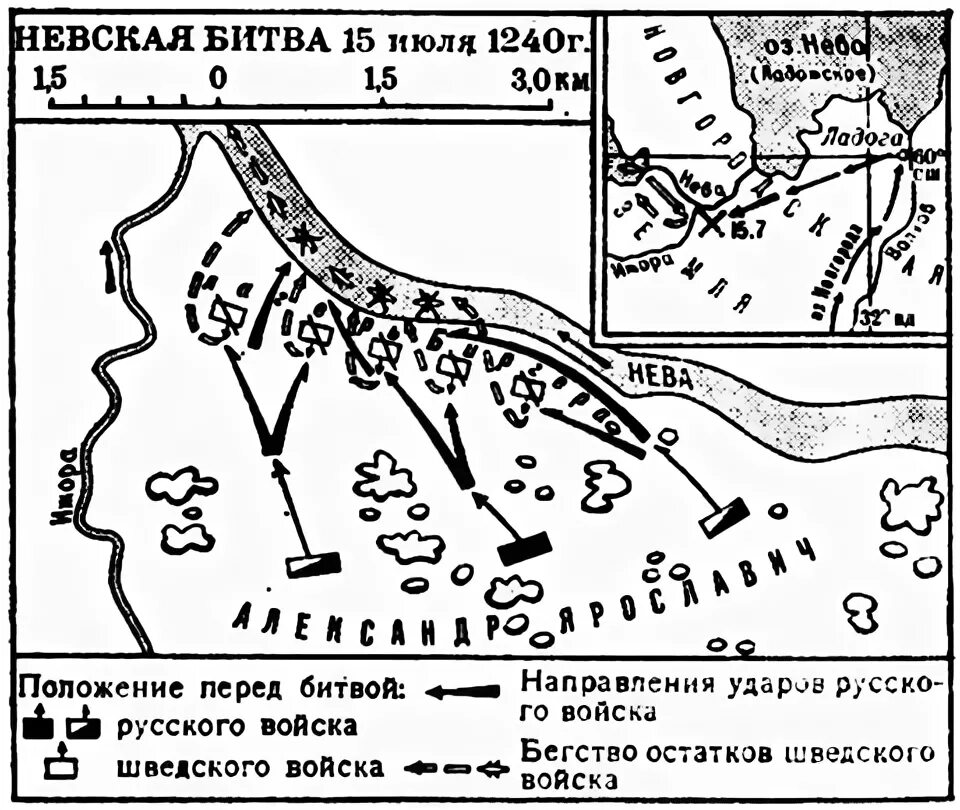 План невской битвы