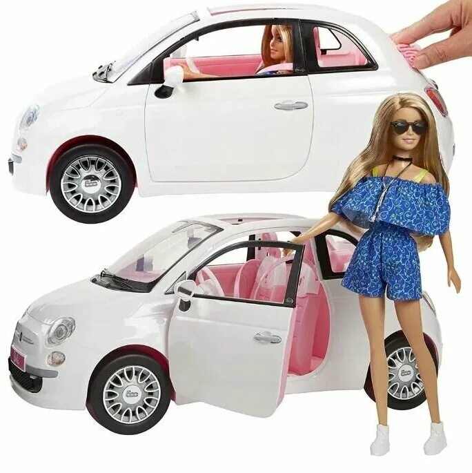 Купить куклы машину. Barbie Fiat 500 fvr07. Barbie кукла Barbie и Фиат 500. Набор Barbie Барби с машиной Фиат 500, fvr07. Кукла Barbie с машиной Fiat 500.