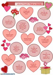 Tricky Valentine's True or False, St. Valentine's Day, worksheet,...