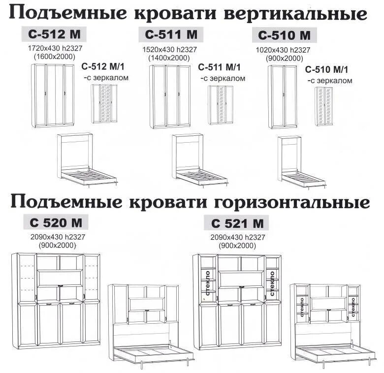 Шкаф кровать схема