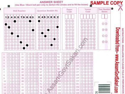 Answer sheet