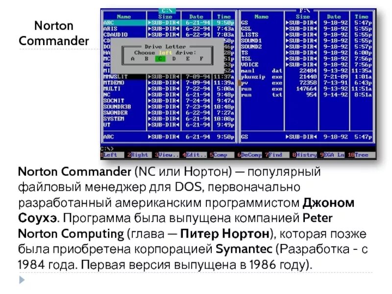 Операционная оболочка Norton Commander. Программная оболочка Norton Commander. Norton Commander 5.0. Нортон командер для дос. Norton commander dos