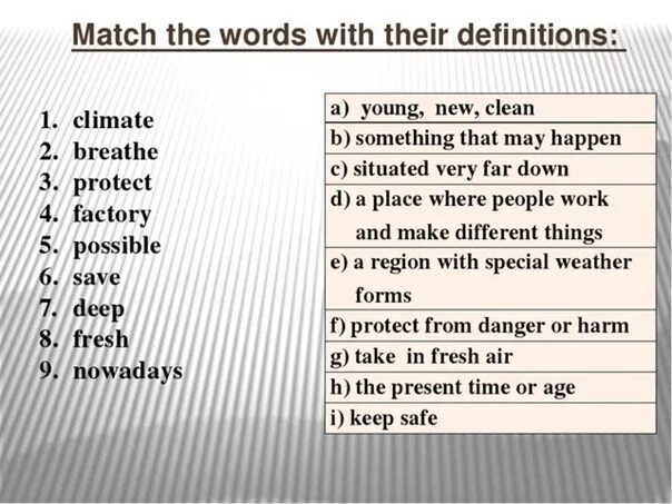 Match the Words. Match the Words with their Definitions ответы. Match the Definitions. Match the Words with their Definitions вид упражнения.