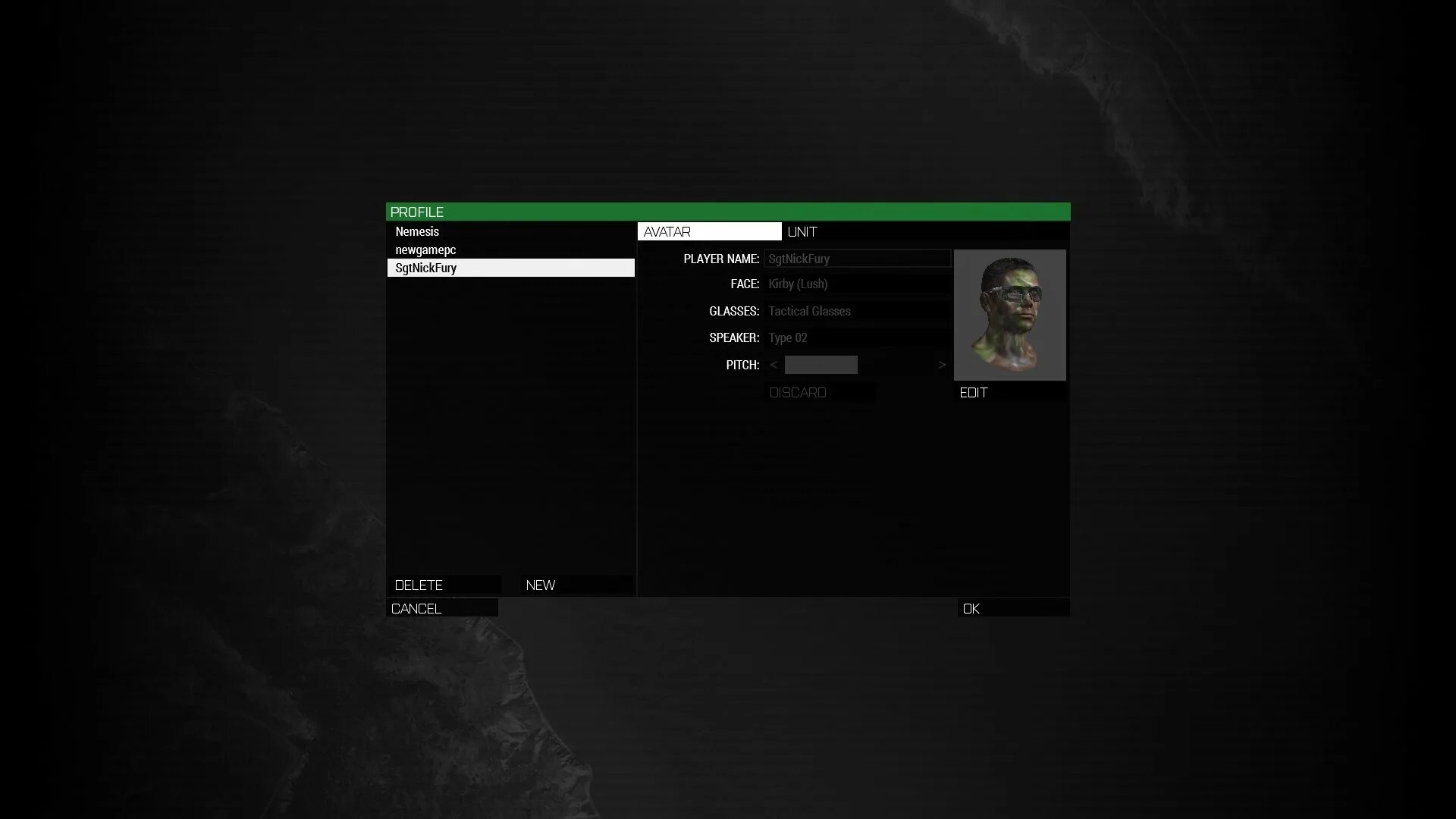 Create new profile