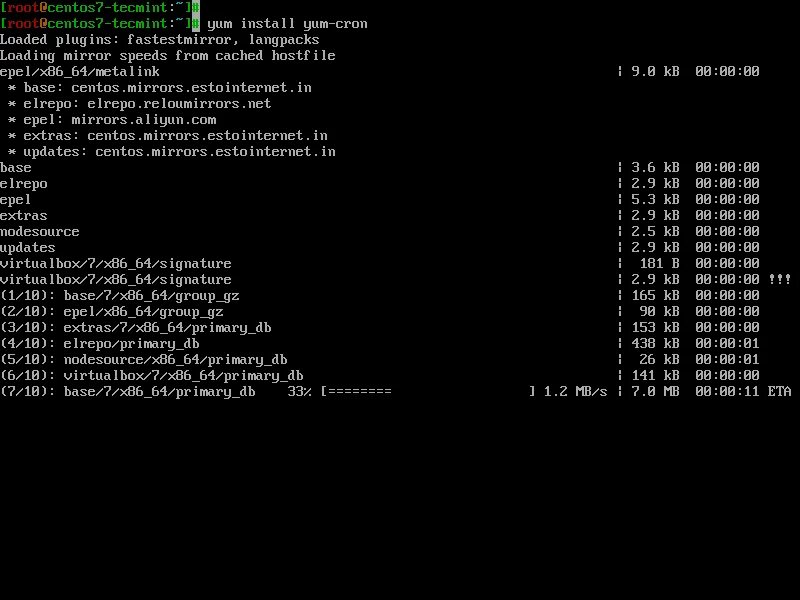 Install cron. Yum install.