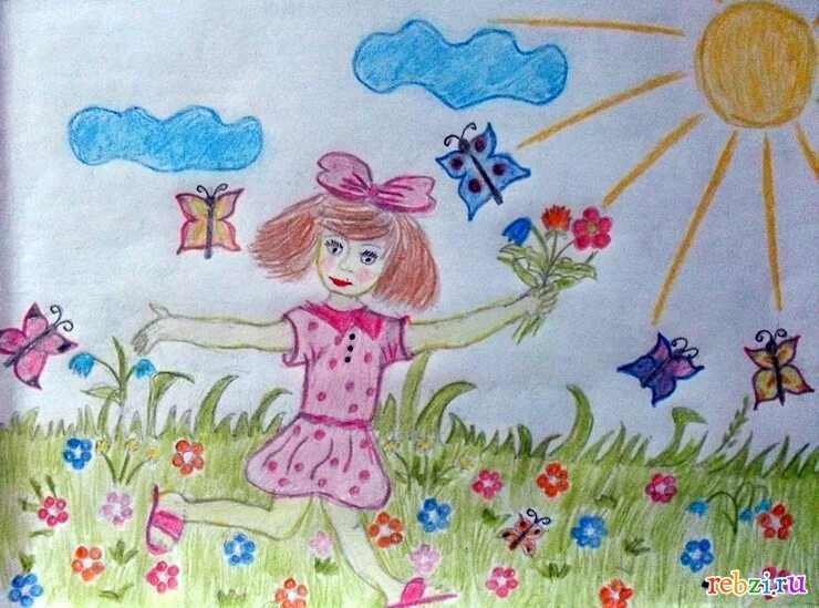 Покажи рисунки детей. Детские рисунки на тему лето. Детские рисунки на летнюю тему. Рисунок на тему летние каникулы. Рисунок лето для детей.