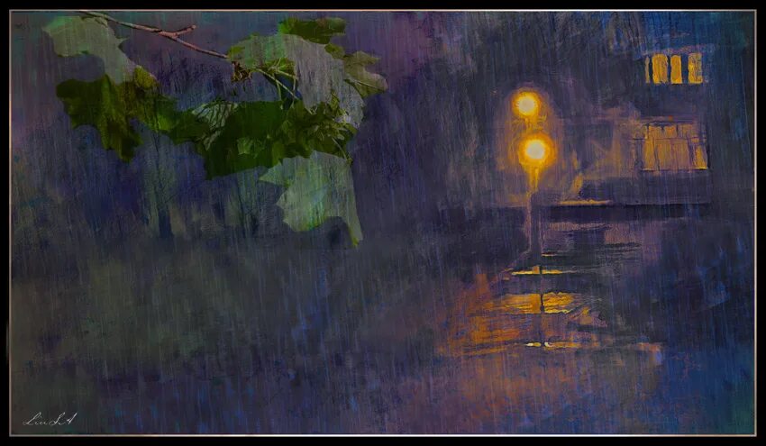 За окном дождь ночь фонари тает первый. Осенняя ночь живопись. Картина ночное окно. Осенняя ночь картины художников. Окно в ночи живопись.