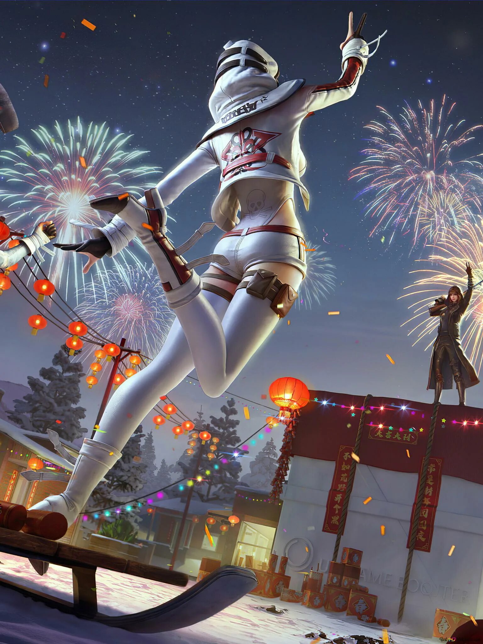 Сара пабг мобайл арт. Новогодний пубг. Pubg mobile новый год. Pubg с новым годом. Игра на новый год фото.