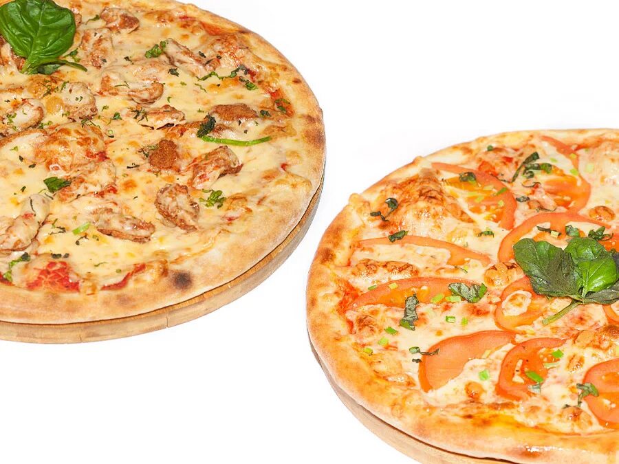Две пиццы. Красивая пицца. Пицца на белом фоне. Пицца маргарита+грибная. Пиццерия 2 пиццы.