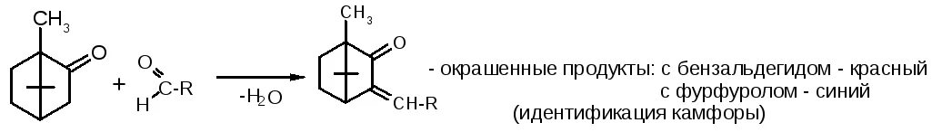Камфора подлинность реакции. Камфора химические свойства. Камфора идентификация. Химические реакции с камфорой.