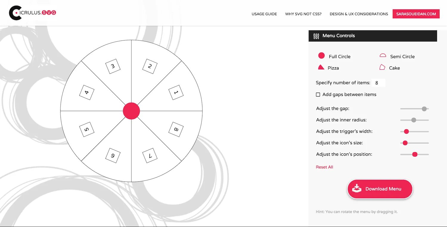 Как сделать круговое меню. Circular menu. css path generator. circle menu. меню круглое примеры.