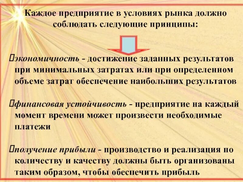 Принципы предприятия в условиях рынка. Предприятие в условиях рынка. Предприятия в рыночной экономике. Роль предприятия в условиях рынка. Результатов при минимальных затратах