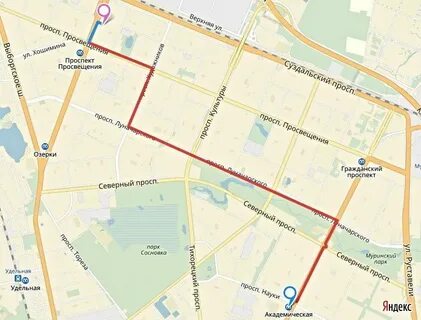 М проспект просвещения автобусы