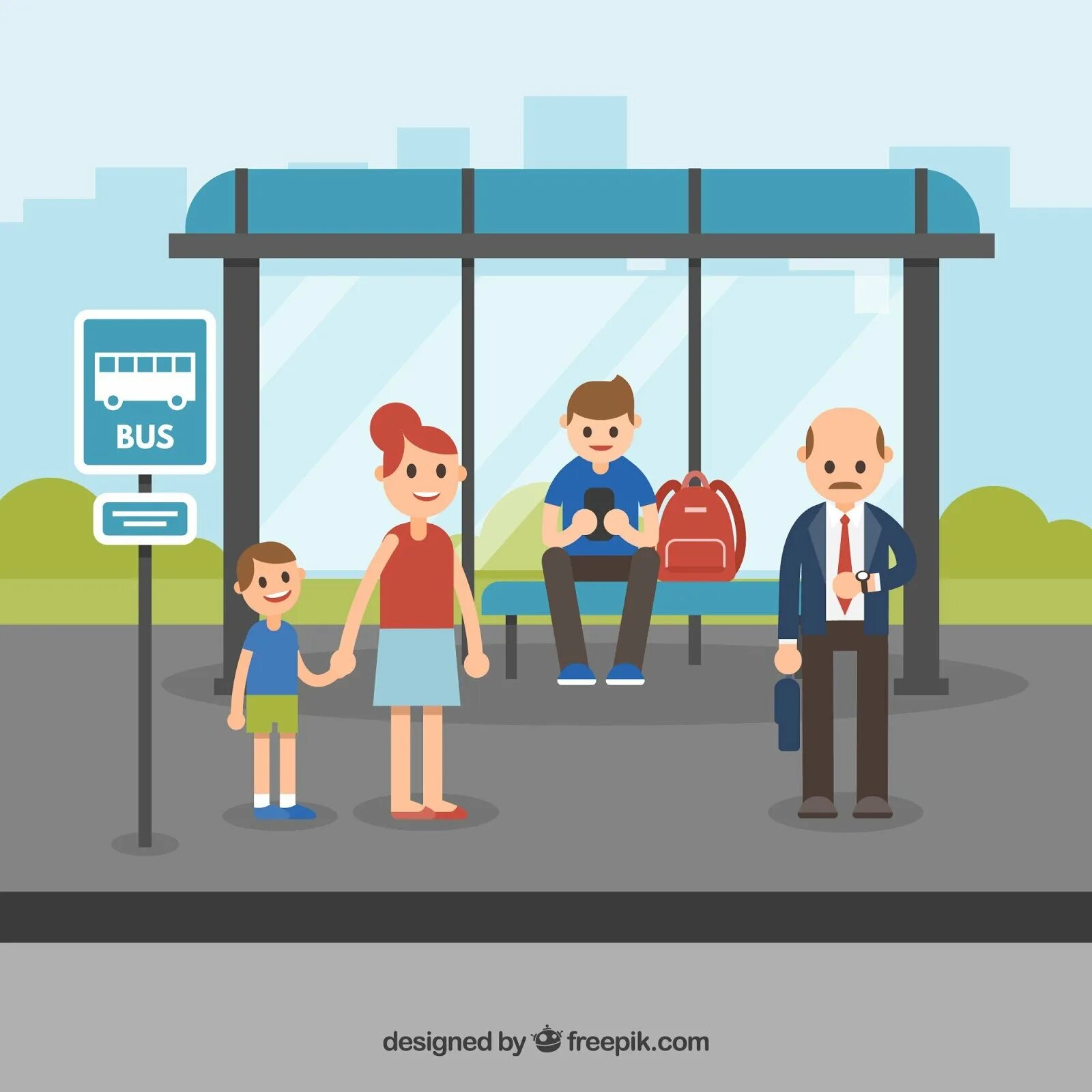 I was waiting the bus stop
