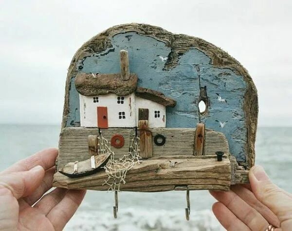 KIRSTY ELSON Driftwood crafts, Driftwood, Small wooden house