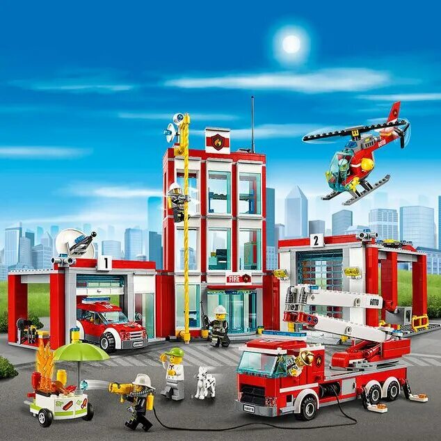 Сити пожарная. Лего Сити пожарная станция 60110. Лего Сити 60110. LEGO City Fire Station 60110. Лего пожарный участок 60110.