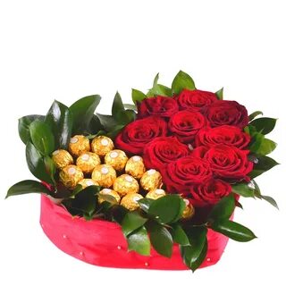 Букет роз и конфеты