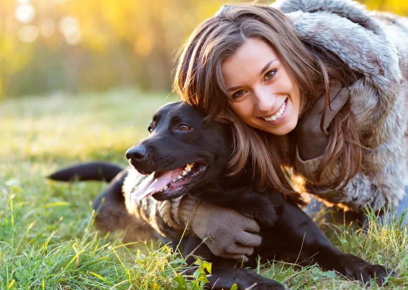 Девушка с собакой. Фотосессия с лабрадором. Счастливая девушка с собакой. Девушка на сабе.