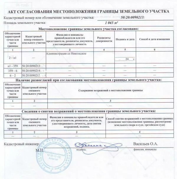 Образец акта межевания земельного участка с соседями. Акт согласования межевания. Форма акта согласования местоположения границ земельного участка. Как выглядит документ для подписания соседями на согласие межевания. Акт согласования границ земельного участка.